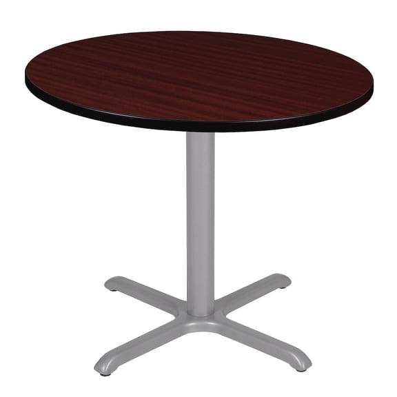 Regency Via 36 inch Round X-Base Table in Mahogany and Grey