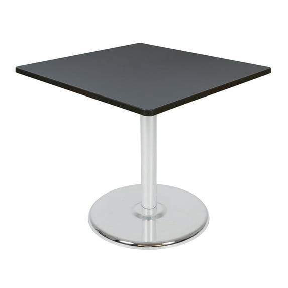 Regency Via 36" Square Platter Base Table- Grey/Chrome