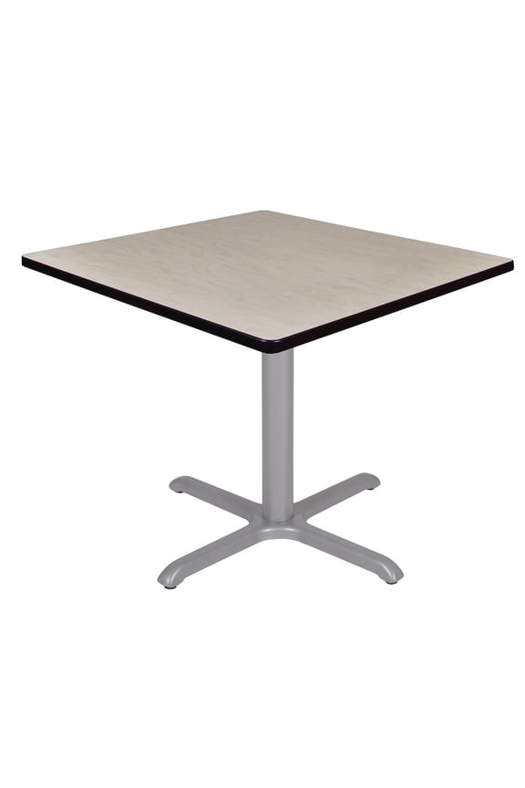Via 36" Square X-Base Table- Maple/Grey