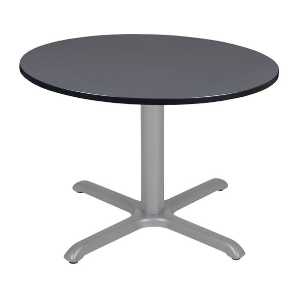 Regency 48 in. Large Round X-Base Breakroom Table- Grey Top, Grey Legs