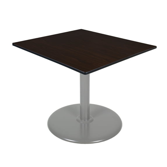 Regency Via 48" Square Platter Base Table- Mocha Walnut/Grey