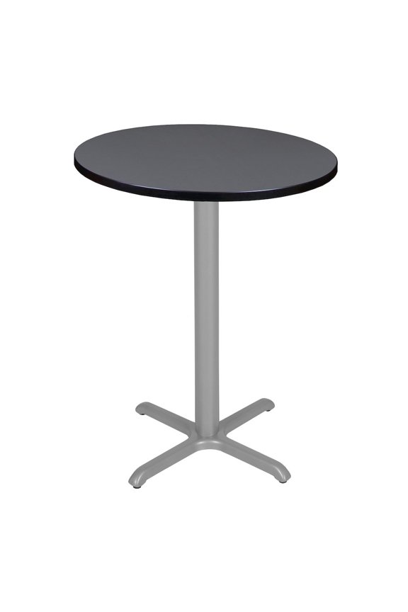 Cafe High 30" Round X-Base Table- Grey/ Grey Base