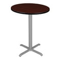 thumbnail image 1 of Regency Via Cafe High 30" Round X-Base Table- Mahogany/Grey, 1 of 3