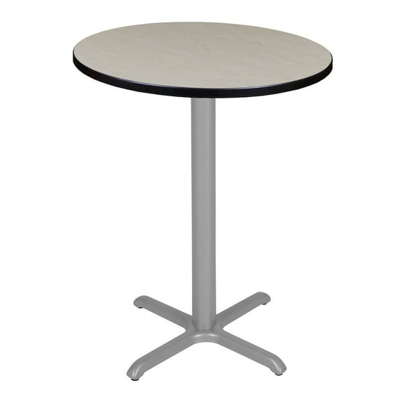 Regency Cafe High 30" Round X-Base Table- Maple/ Grey Base