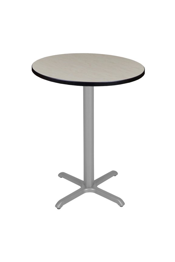 Cafe High 30" Round X-Base Table- Maple/ Grey Base