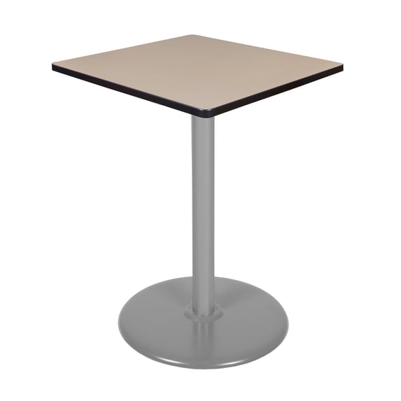 Regency Via Cafe High 30" Square Platter Base Table- Beige/Grey