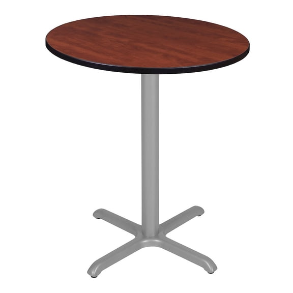 Regency Via Cafe High 36in. Round X-Base Table- Cherry/Grey