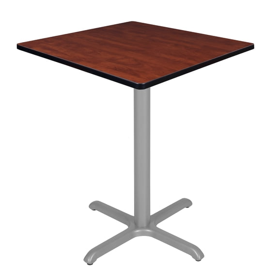 Regency Via Cafe High 36in. Square X-Base Table- Cherry/Grey