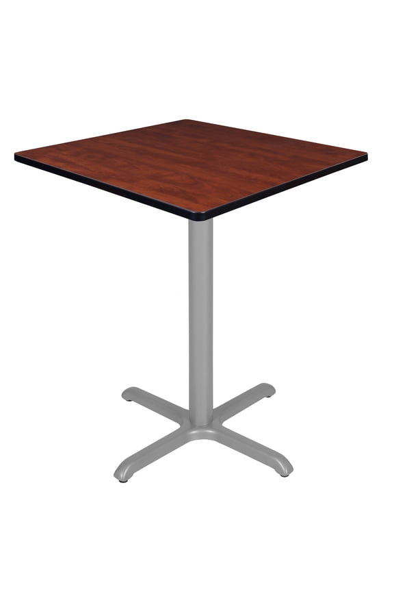 Via Cafe High 36in. Square X-Base Table- Cherry/Grey
