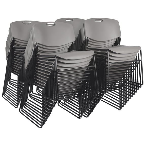 Regency Zeng Stack Chairs,Grey,PK50 4400GY50PK