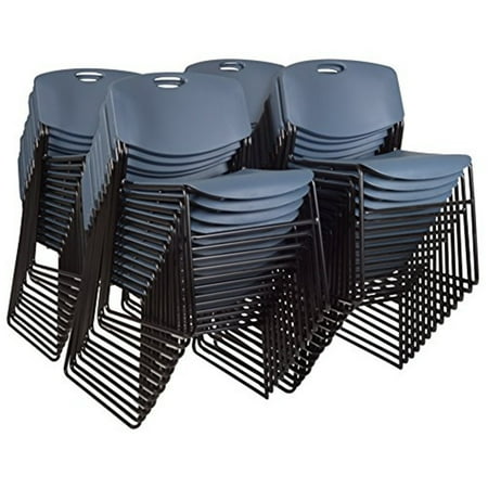 Regency Zeng Ultra Compact Metal Frame Armless Stackable Chair - Blue, PK50