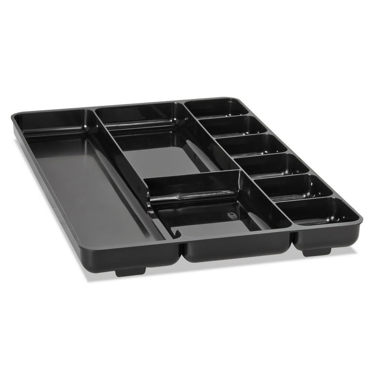 Regeneration Nine-Section Drawer Organizer, 14 x 9.13 x 1.13, Plastic, Black Regeneration Nine-Section Drawer Organizer, 14 x 9.13 x 1.13, Plastic, Black