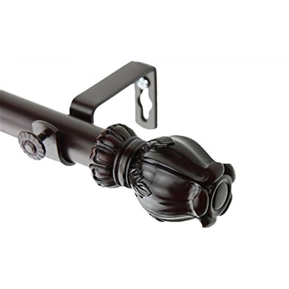 Regent 1" Curtain Rod-Color:Mahogany,Size:160-240"