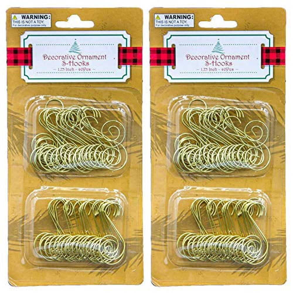 Wrapables Christmas Tree Ornament Hooks, S-Shaped Swirl Hooks (Pack of 80),  Silver & Gold, 80 Pieces - Kroger