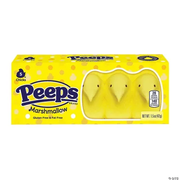 PEEPS Yellow Marshmallow Chicks, Easter Candy - 5 Count (1.5 Ounces)