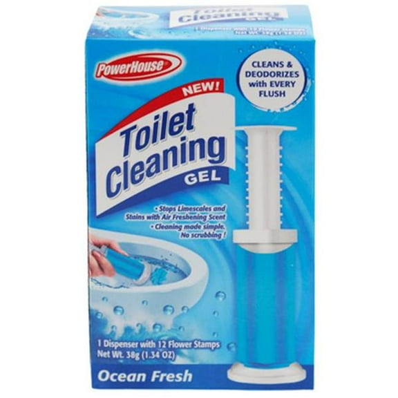 Regent Products 12145 Ocean Fresh 1 Dispenser & 12 Gel Stamps Powerhouse Toilet Cleaning Gel Kit - Pack of 12