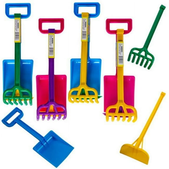 Regent Products  13 in. Sand Tool Set Combos with Rake Shovel Hoe Silver Card, 2 Assorted Color - 3 Piece