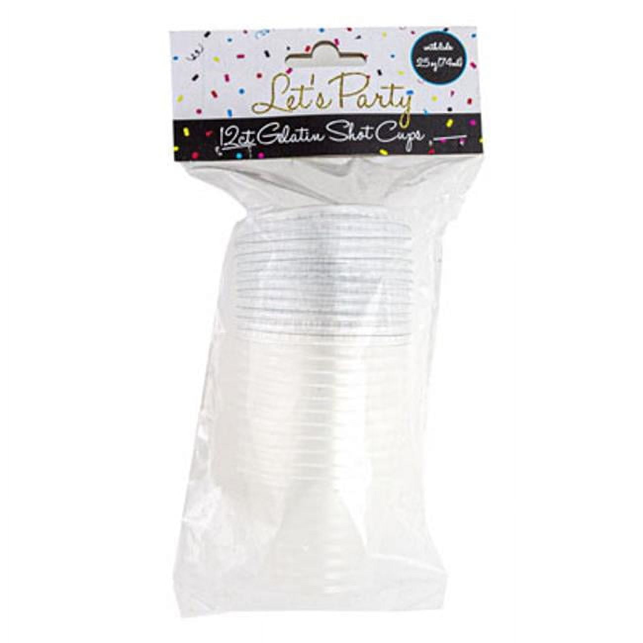 Regent Products 2.5 oz Gelatin Shot Cups with Lids Clear Plastic Party PBH MultiUse Snack Sauce