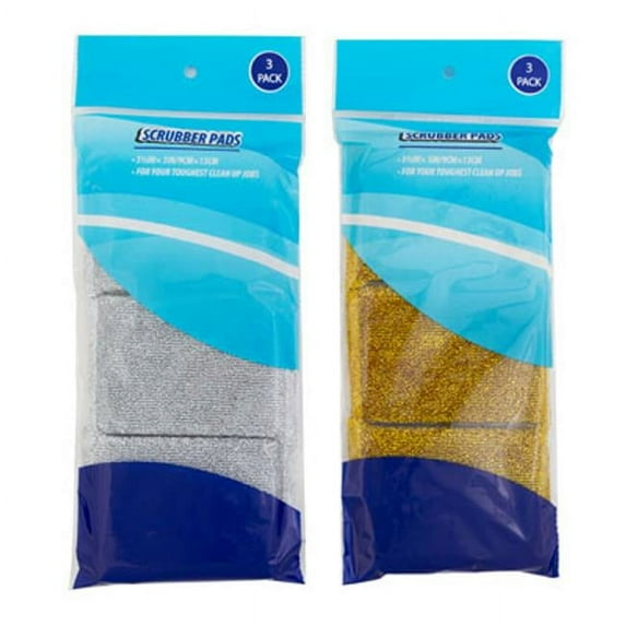 Regent Products  3.5 x 5 in. Cleaning Opp Color Sponge Bag Scrubber Pads, Silver & Gold - Pack of 3