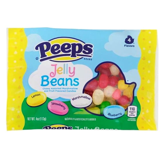 Peeps Brand Jelly Beans 4oz pack (3 packages) total 12oz Lemon Strawberry Marshmallow Blueberry