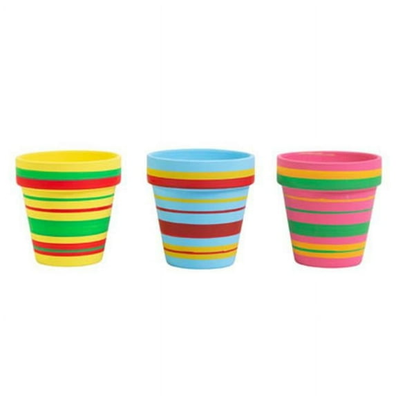 Regent Products  4 x 4 in. Striped Chalkboard Planter with Tera Cotta UPC Label, Assorted Color