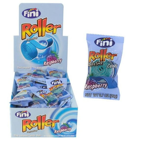 Regent Products 642520 0.7 oz Fini Extra Sour Roller Blue Raspberry Counter Display Candy - 40 Piece - Pack of 320