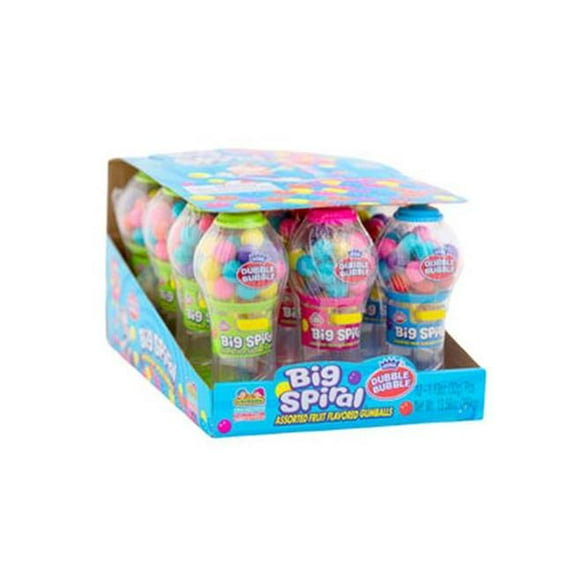 Regent Products C828N Candy Big Spiral Assorted Gumballs Fruit Flavored Gumball Machine in Counter Display - Pack of 144