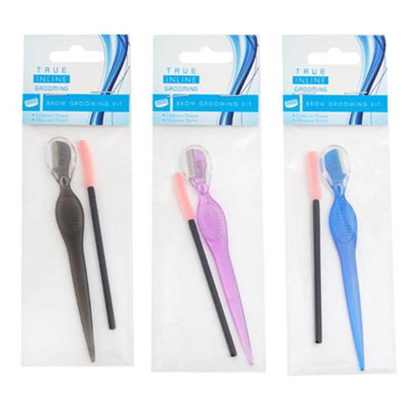 Regent Products  Eyebrow Grooming Kit with Razor & Spoolie Wand, 3 Assorted Style - Pack of 48