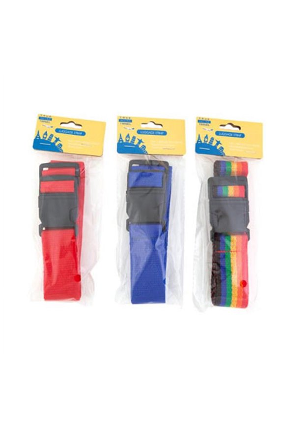 G03040 1.38 in. x 6 ft. Luggage Strap in PBH, 3 Assorted Color