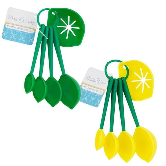 Regent Products G25893 Plastic Citrus Shape Measuring Spoon with Egg Separatrb & C Hangtag, 2 Assorted Color - 4 Piece