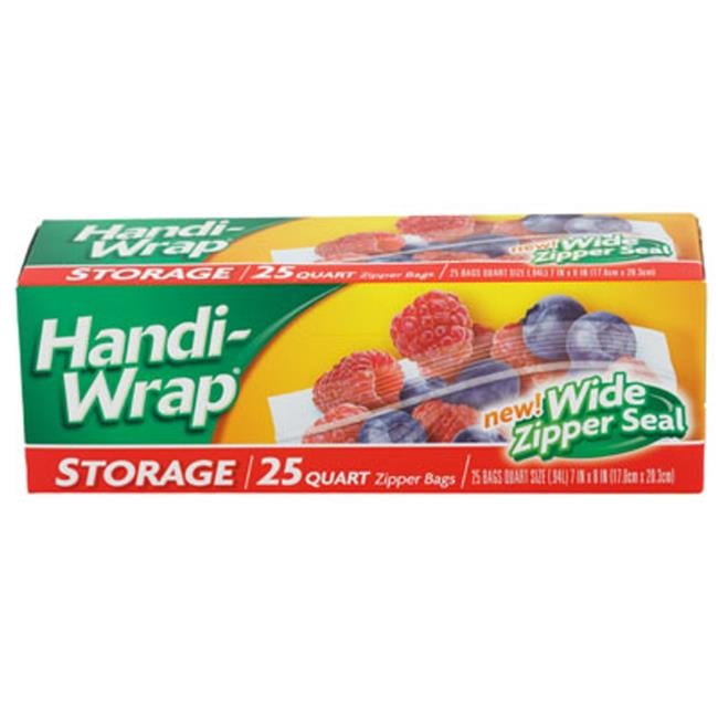 Regent Products HW39501 Quart Zipper Handi-Wrap Storage Bags - 25 Count