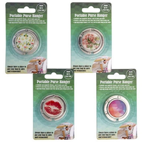 Regent Products  Purse Hanger Portable Swivel Top for Table Bar MDS Gastropods 11 lbs Blistercard, 4 Assorted Color - Pack of 4