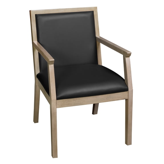 Regent WallGuard Guest & Reception Waiting Room Wood Side Chair - Noble Oak / Black Vinyl