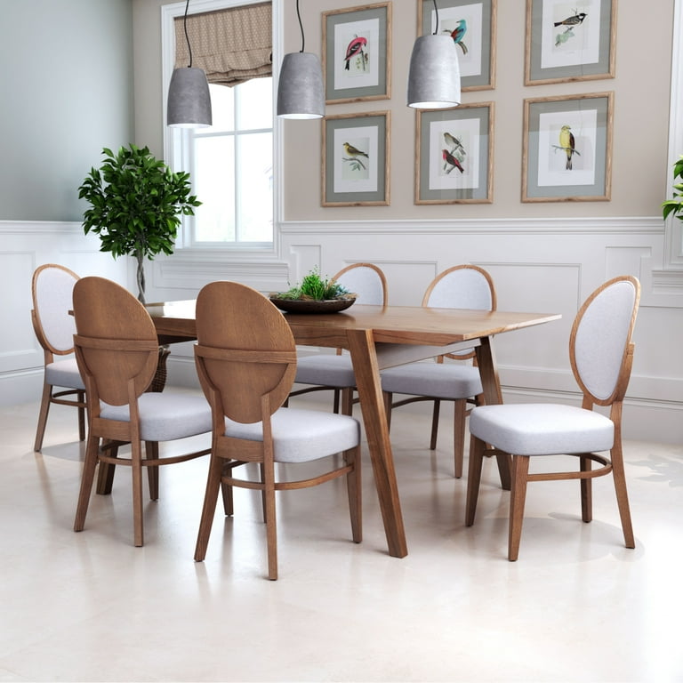 Regents Dining Chair (Set of 2) Walnut & Light Gray 
