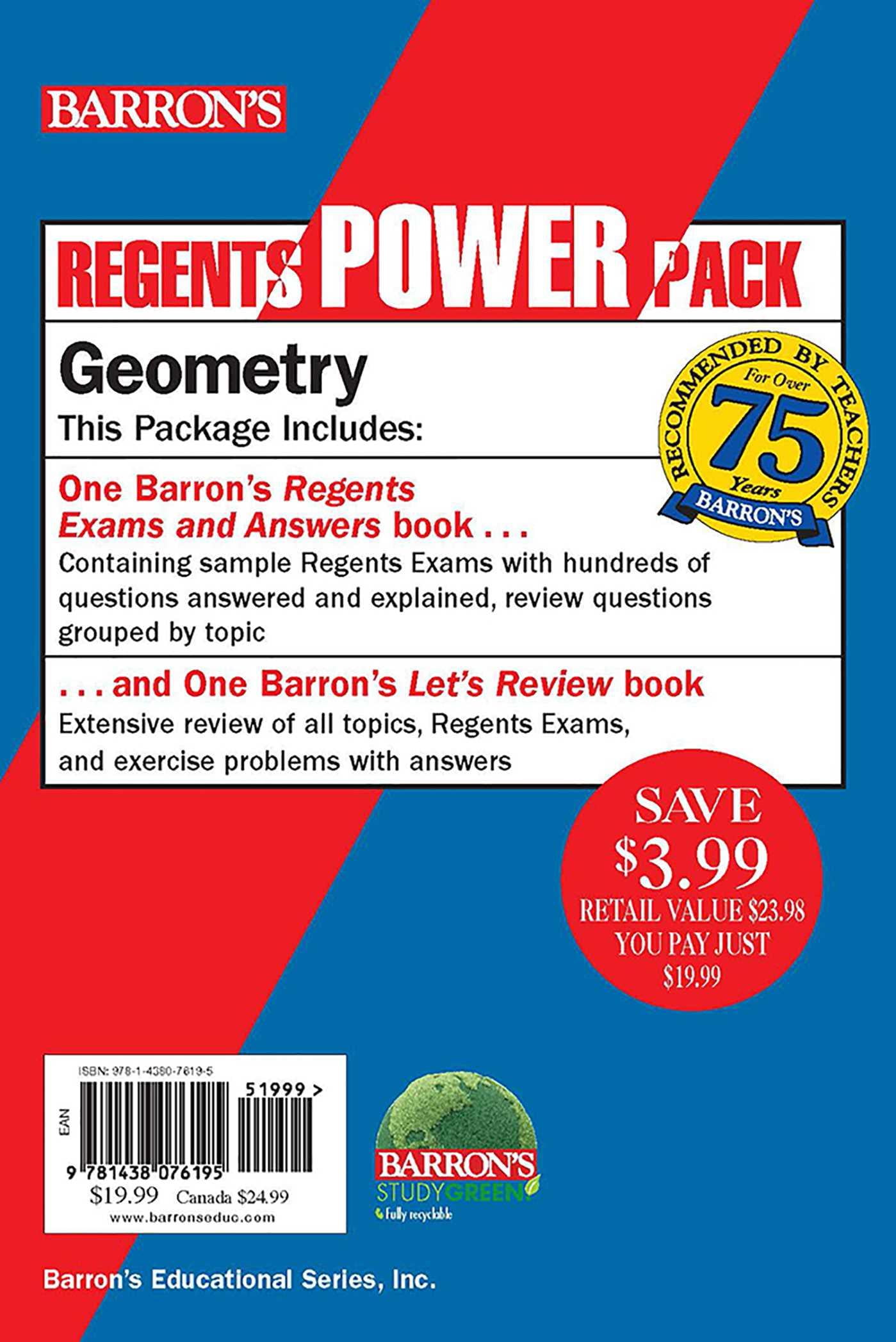 Regents Geometry Power Pack Let's Review Geometry + Regents Exams and