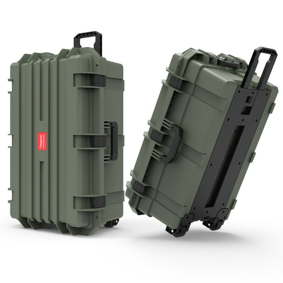 Regetek Waterproof Hard Case with Wheels and Customizable Foam, Gear Roller Protective Case for cameras, lenses, Camcorder,Drone, Instrument,electronic equipment etc, IP67, Shockproof, 33"x 21"x 14"