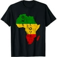thumbnail image 1 of Reggae Africa Map Rasta Regae Music Rastafari African Roots T-Shirt, 1 of 4