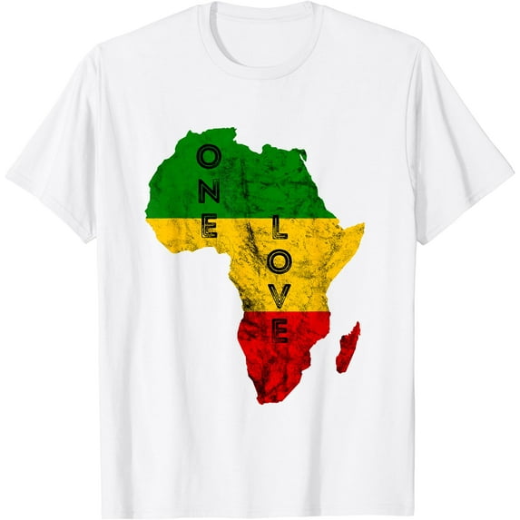 Reggae Africa Map Rasta Regae Music Rastafari African Roots T-Shirt