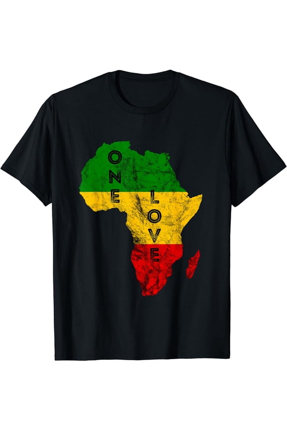 Reggae Africa Map Rasta Regae Music Rastafari African Roots T-Shirt