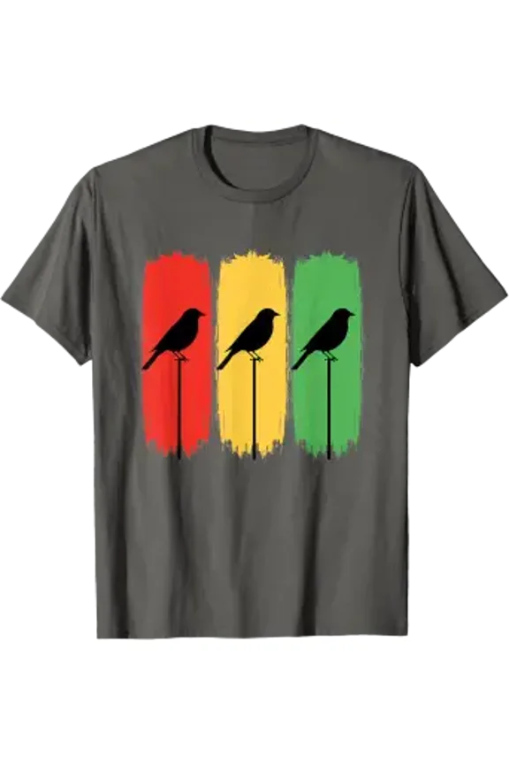 Reggae Bird Silhouette Rasta Colors Music Vibes Jamaica T-Shirt
