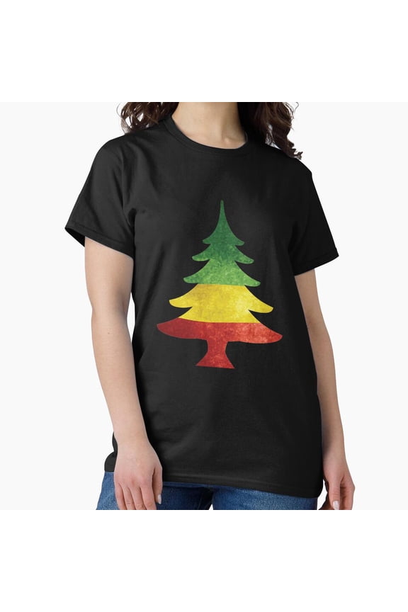Reggae Christmas Tree With Rasta Colors For A Music Lover Holiday G15913 Unisex T-Shirt, Up to Size 5XL