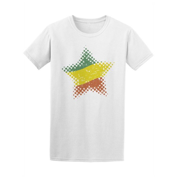 Reggae Flag With Star Design T-Shirt Men -Image by Shutterstock, Male 4X-Large