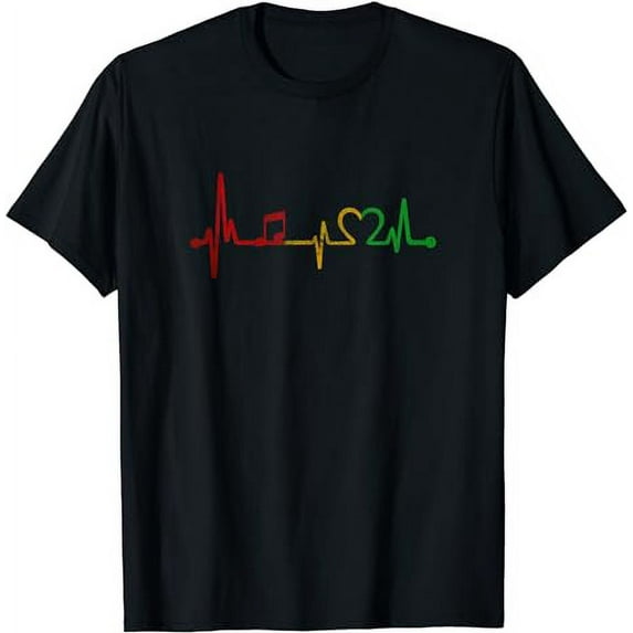 Reggae Heartbeat T-Shirt Retro Vintage Gift Rastafari