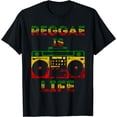thumbnail image 1 of Reggae Is Life Music Boombox Rastafari Roots Rasta Lover T-Shirt, 1 of 4