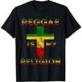 thumbnail image 1 of Reggae Is My Religion Rasta Reggae Jesus Cross Faith T-Shirt, 1 of 3