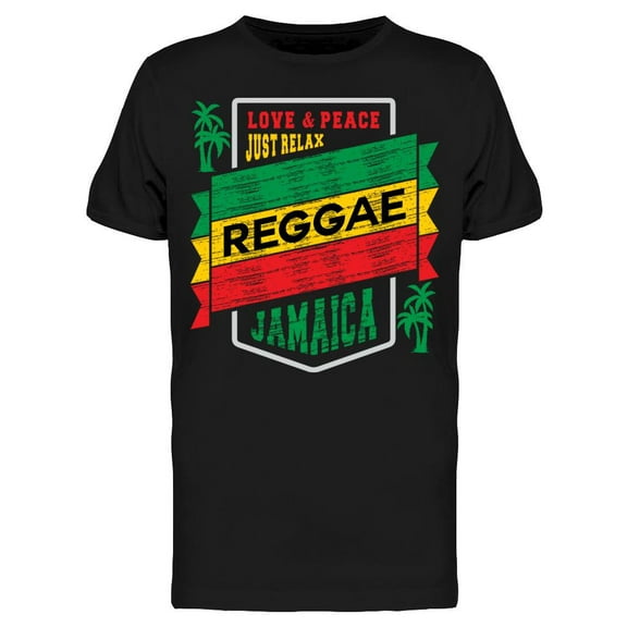 Reggae Jamaica Love Peace Relax T-Shirt Men -Image by Shutterstock, Male 3X-Large