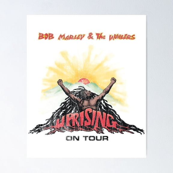Reggae Legend Bob Marley Wailers Uprising Tour Retro Music Merch Wall Art, Stretched Canvas
