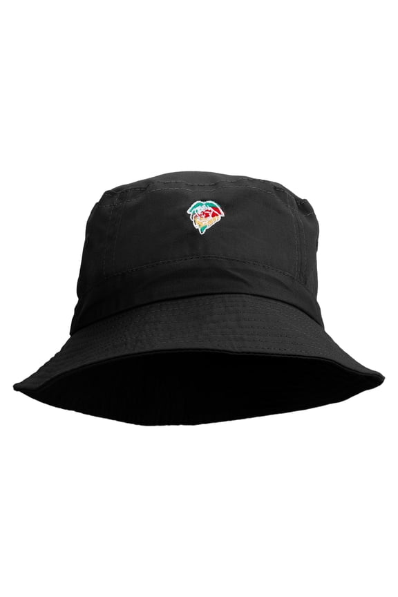 Reggae Lion Embroidered Bucket Hat - Black OSFM