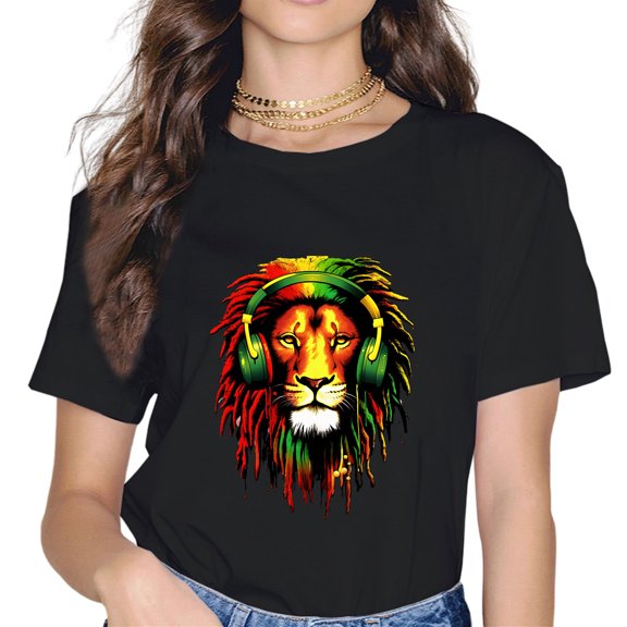 Reggae Lion Rasta Music Fan Rastafarianism Musician Gift T-Shirt