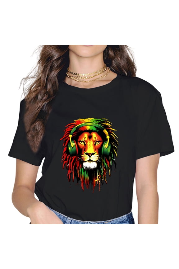 Reggae Lion Rasta Music Fan Rastafarianism Musician Gift T-Shirt